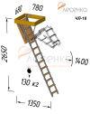 Комбинированная чердачная лестница ЧЛ-18 700х800 - превью фото 2